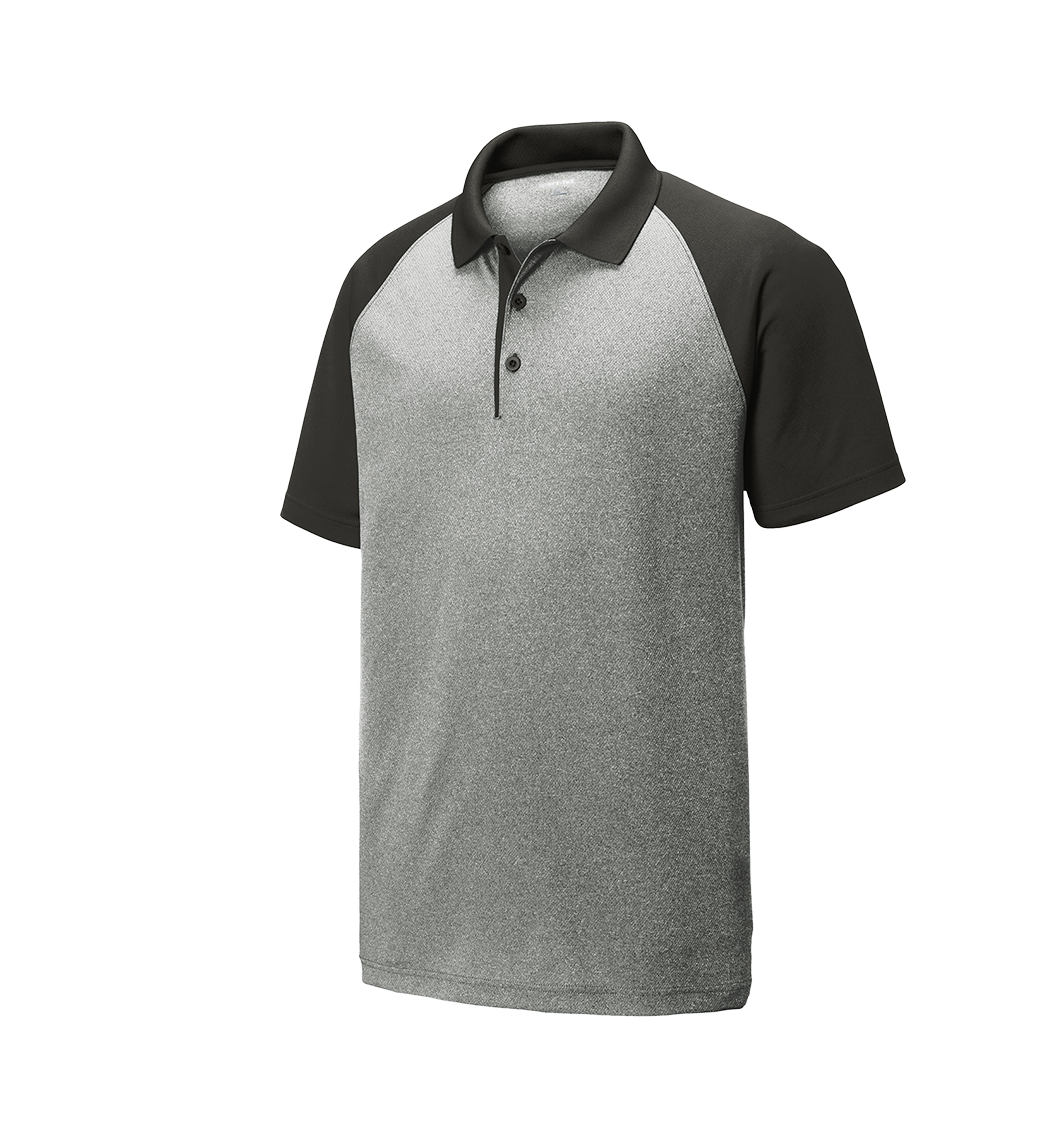 SPORT-TEK Custom Men's  PosiCharge  RacerMesh  Raglan Heather Block Polo