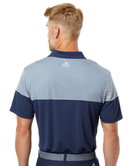 ADIDAS Custom Men's Heathered 3-Stripes Colorblocked Polo