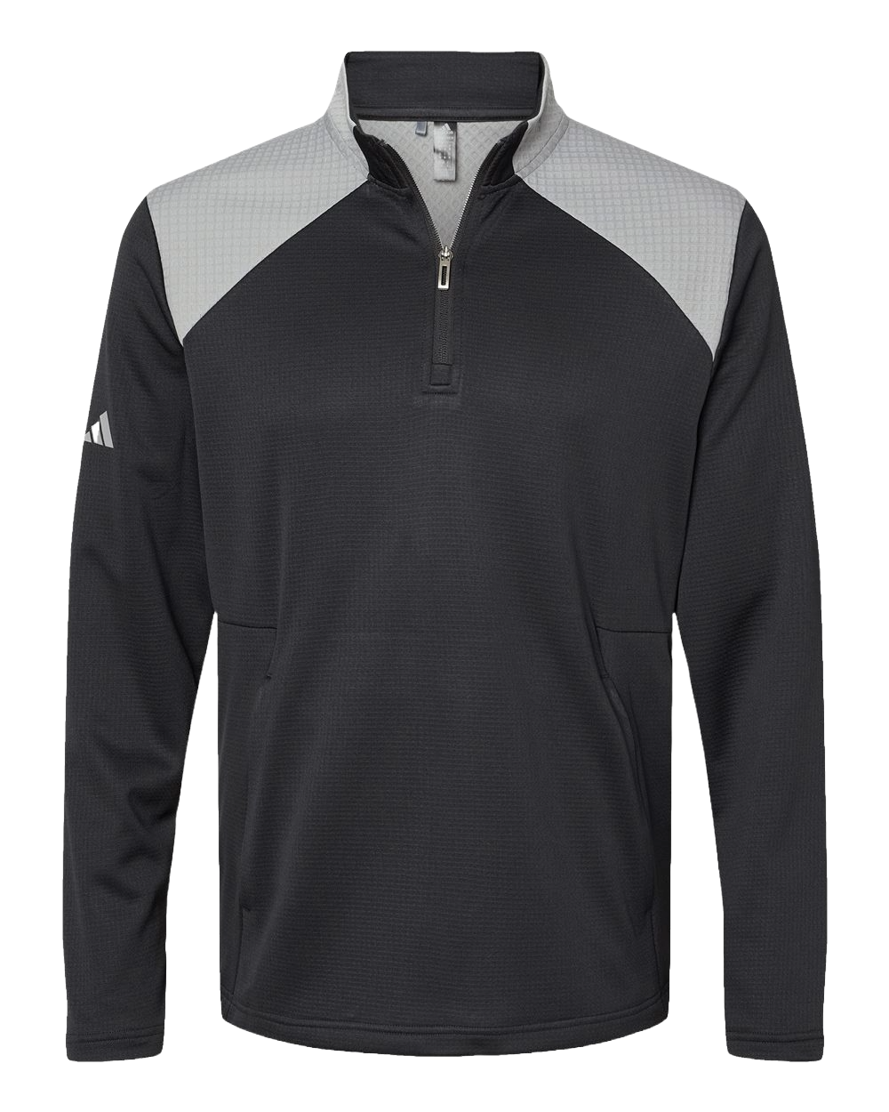 ADIDAS Custom Men's Textured Mixed Media Quarter-Zip Pullover