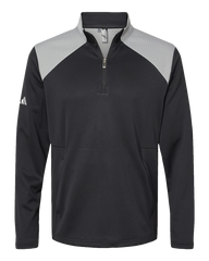 ADIDAS Custom Men's Textured Mixed Media Quarter-Zip Pullover