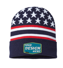 CAP AMERICA Custom Unisex USA-Made Patriotic Cuffed Beanie