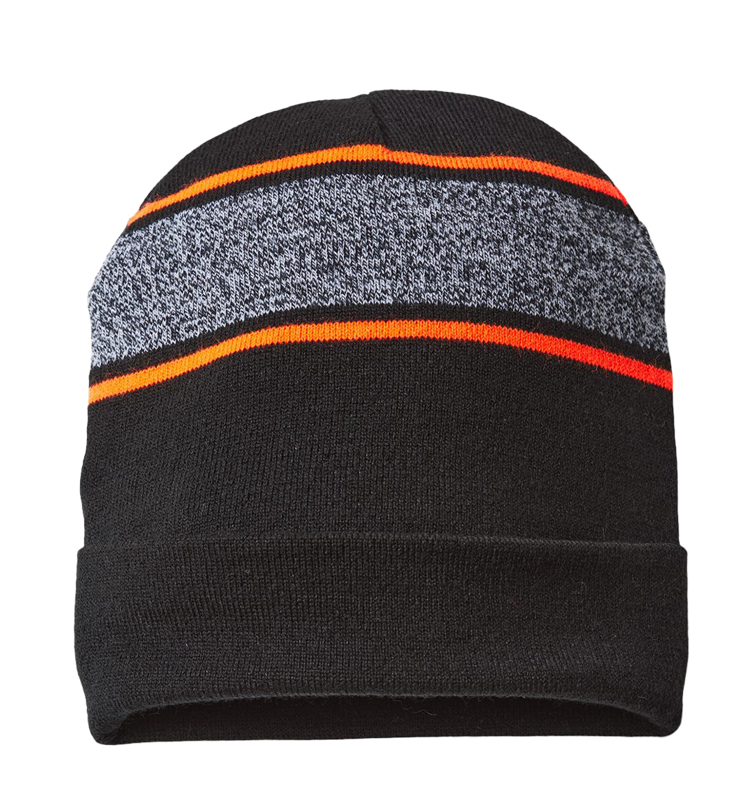 CAP AMERICA Custom Unisex USA-Made Variegated Striped Cuffed Beanie