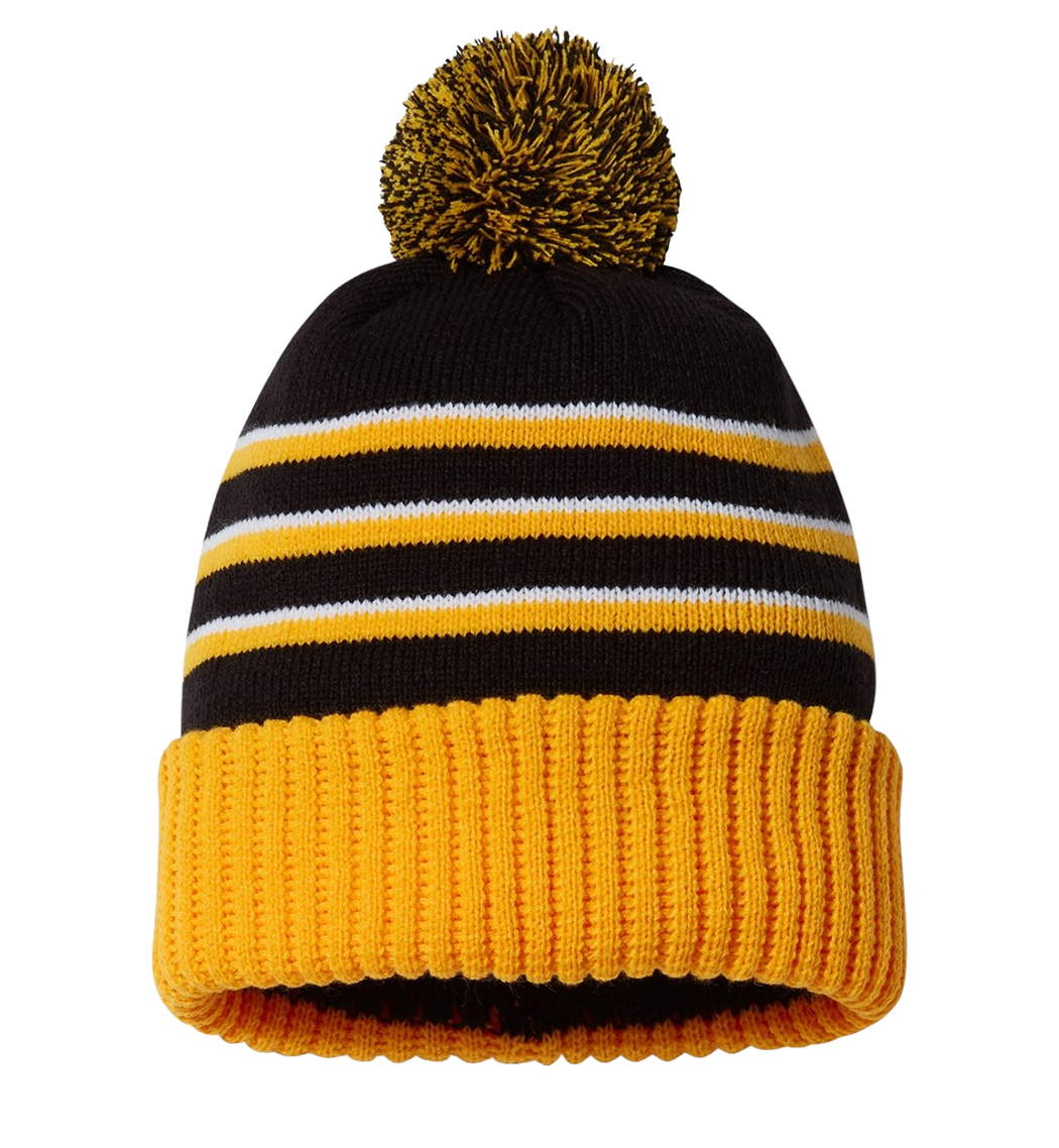 RICHARDSON Custom Unisex Stripe Pom Cuffed Beanie