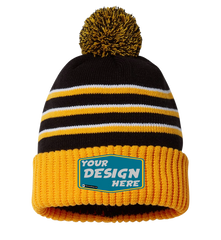 RICHARDSON Custom Unisex Stripe Pom Cuffed Beanie